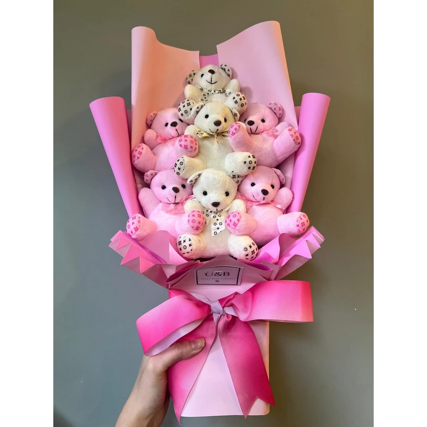 Combo Pink Teddy Bear Flowers