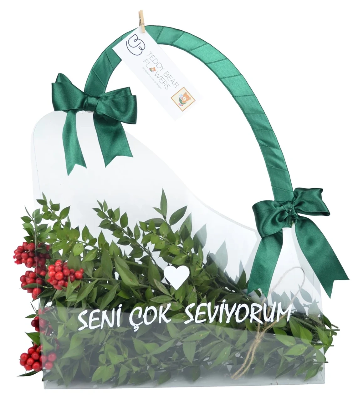 Yeni Yıl Hediyesi - Pleksi Çantada Canlı Kokinalar I Kişiselleştirilebilir Hediye