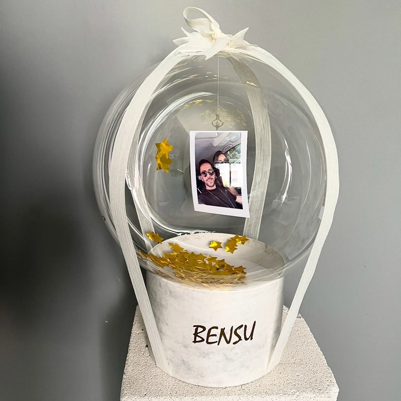 Fotoğraflı Yıldızlı Craft Balon Kutusu