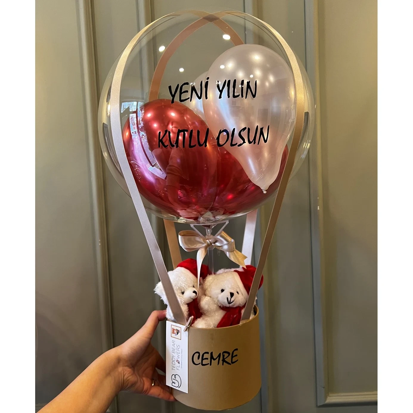 Yeni Yıl Hediyesi - Ayıcıklı Balon Kutusu I Aynı Gün Teslimat