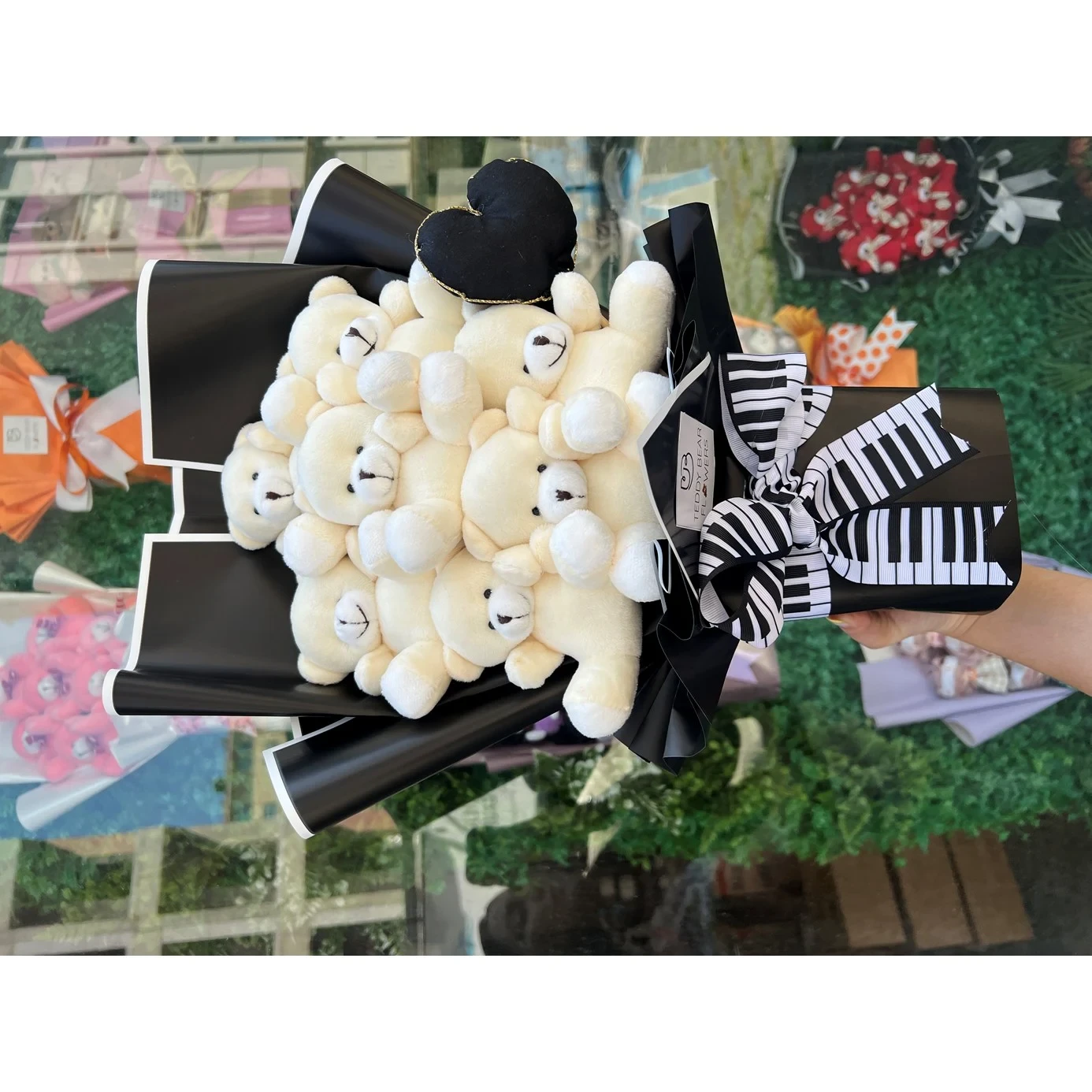 Piyano Konsept Hediye Peluş Ayıcık Buketi