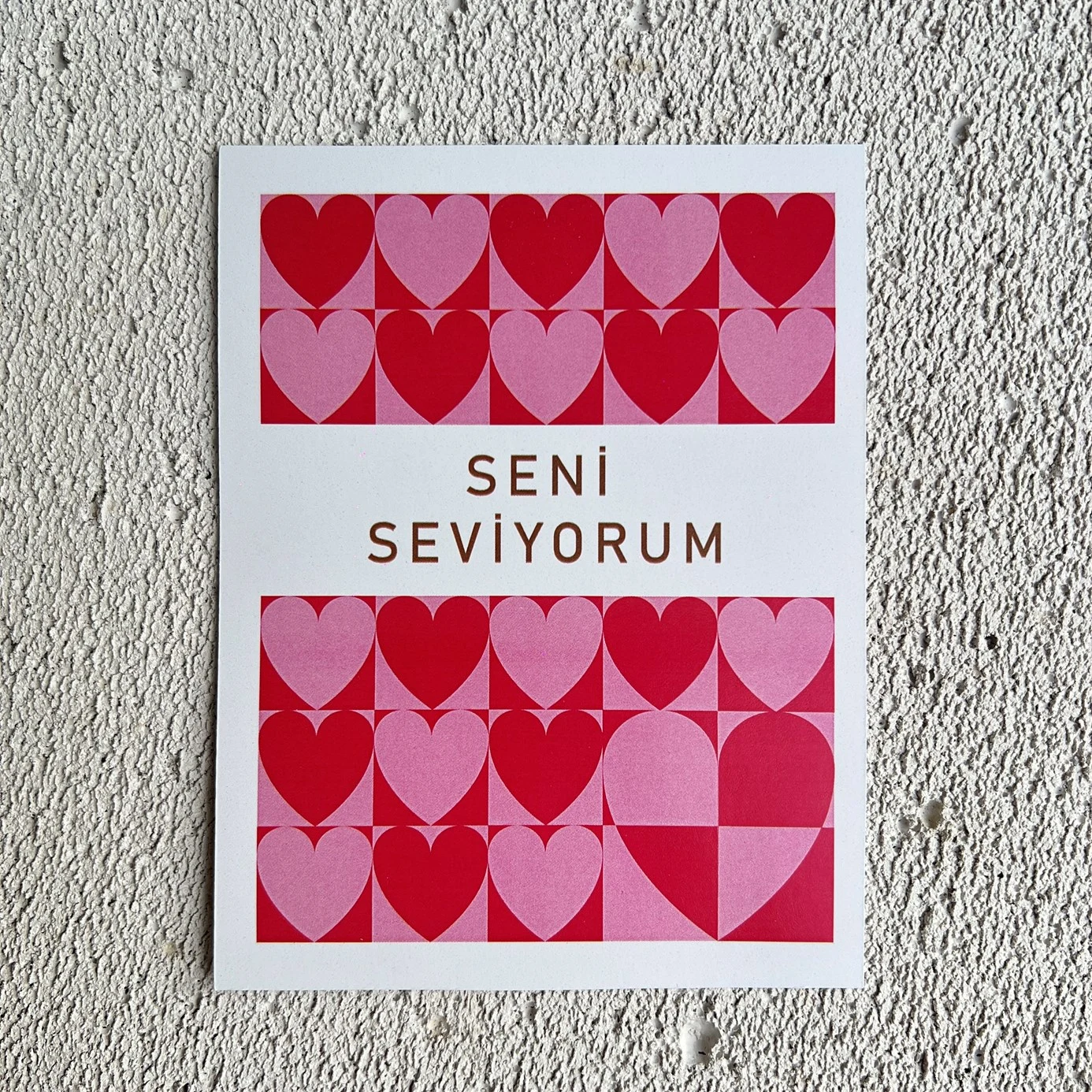 “Seni Seviyorum” Not Kartı