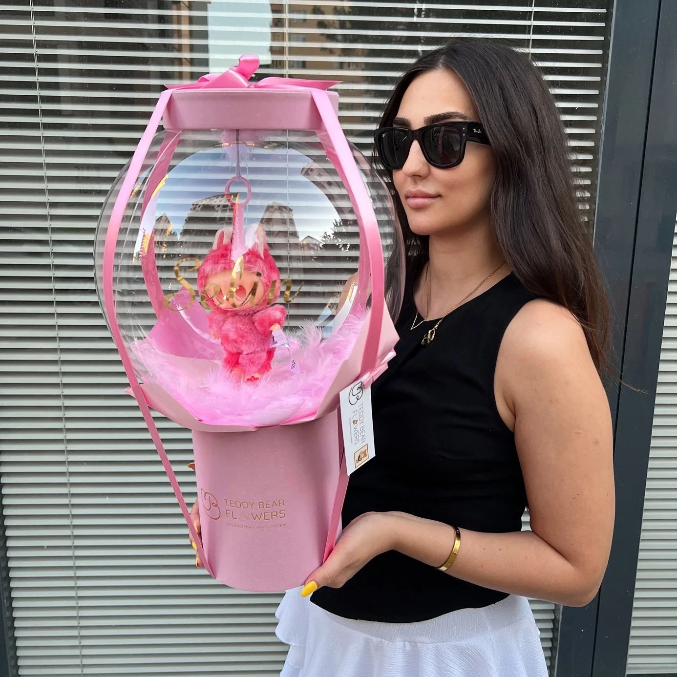 Kişiselleştirilebilir Pembe Labulu Balon Kutusu