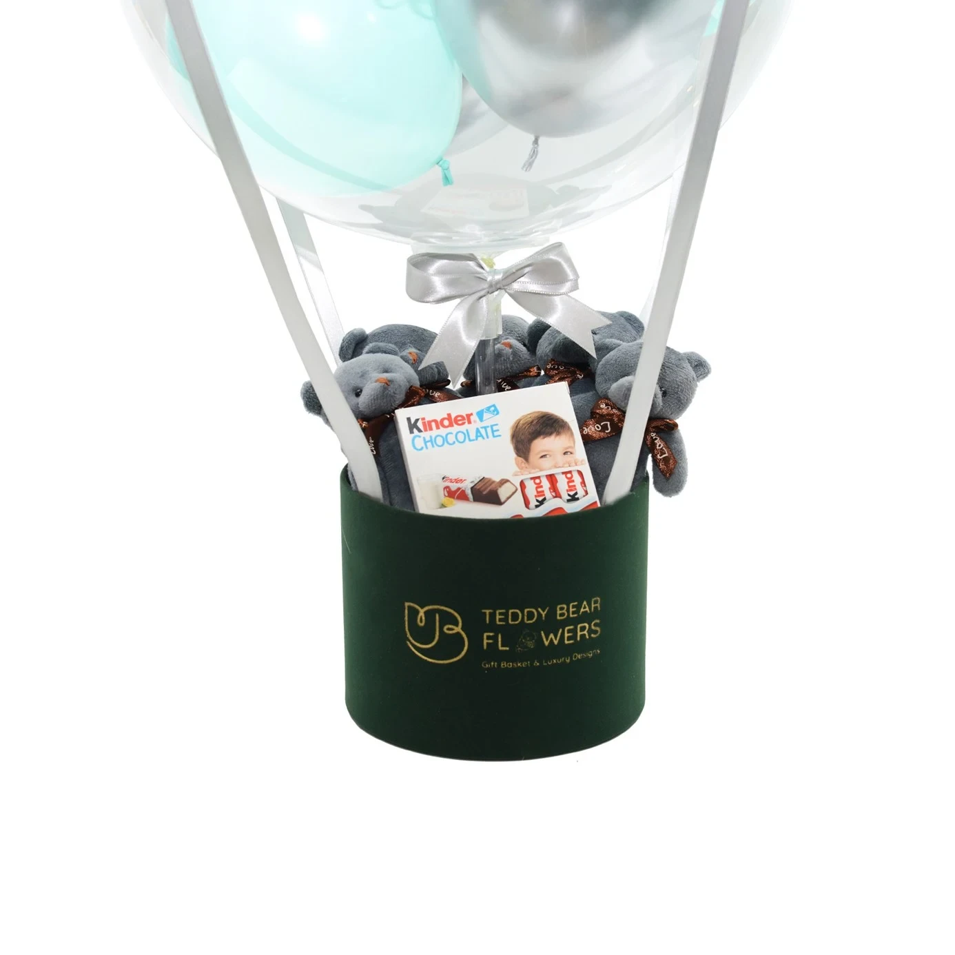 Kişiselleştirilebilir Yeşil Kadife Balon Kutusu