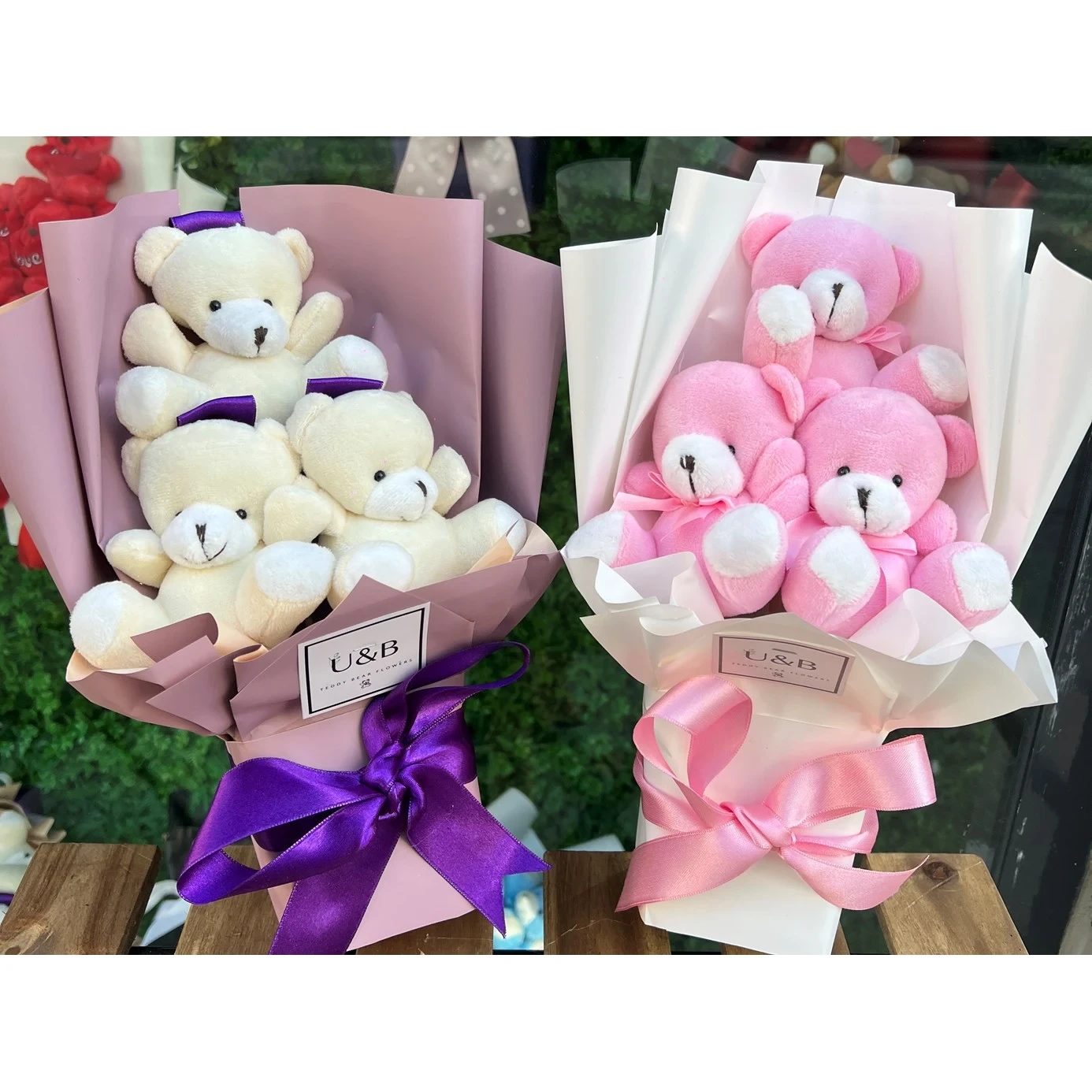 Mini Pink Teddy Bear Flowers