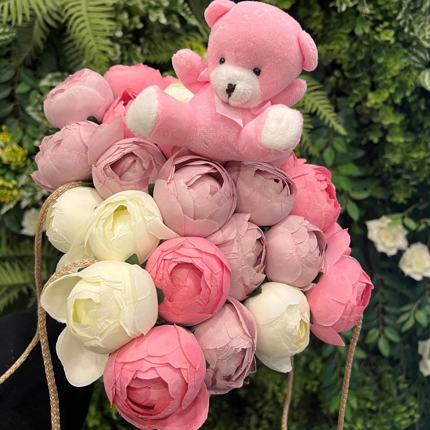 Pink & Red Love Teddy Flowers