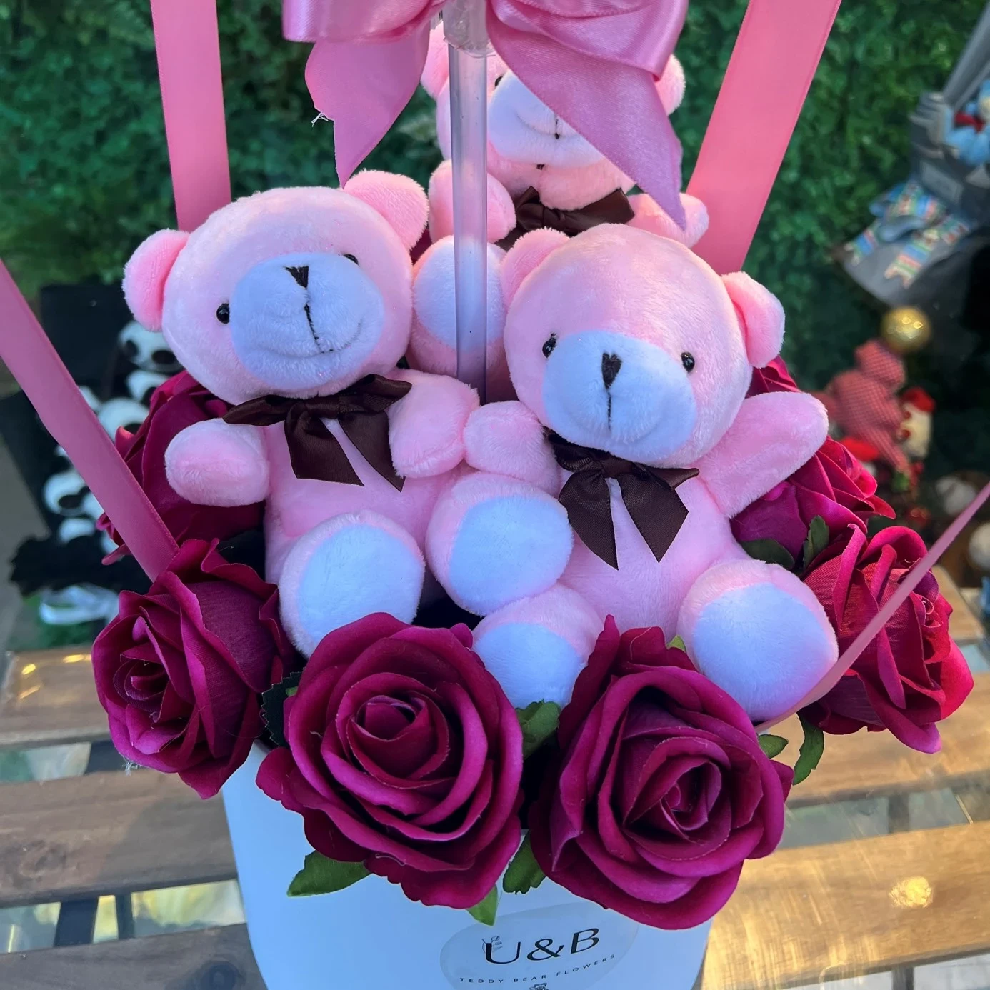 Pink Rose Ballon Box