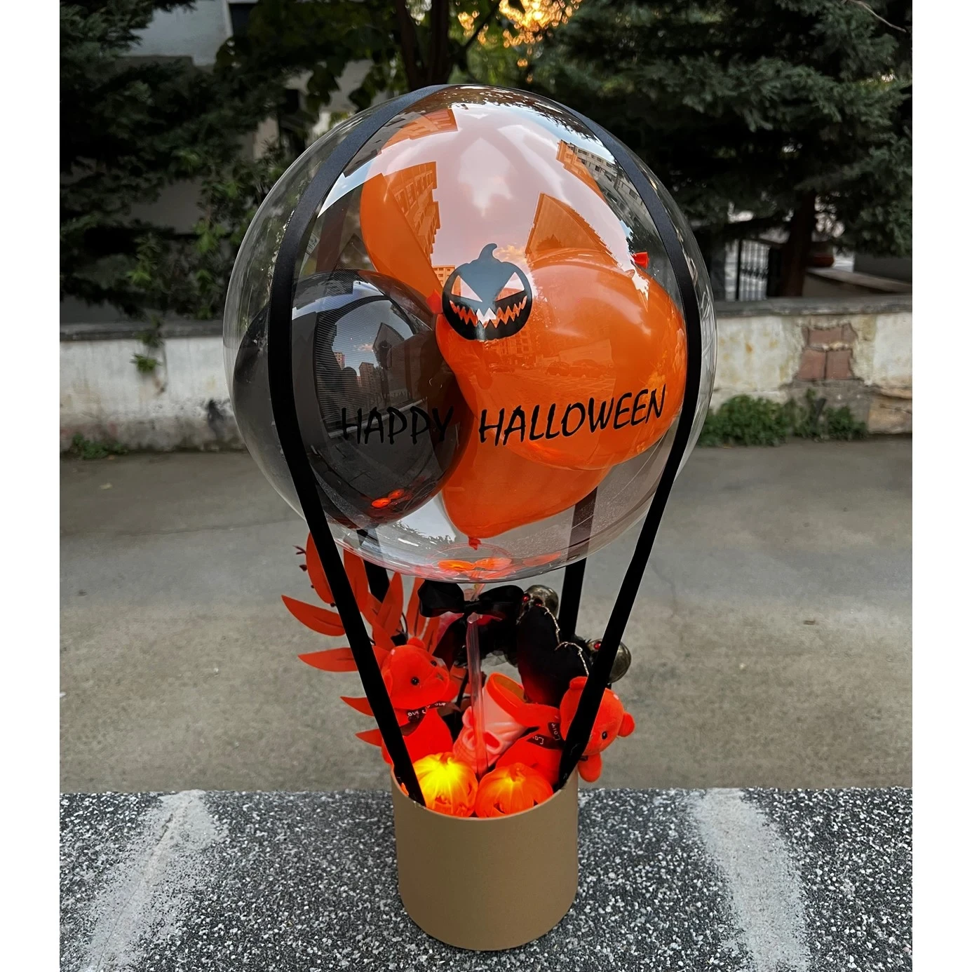 Kişiselleştirilebilir Halloween Turuncu Siyah Cadılar Bayramı Balon Kutusu 