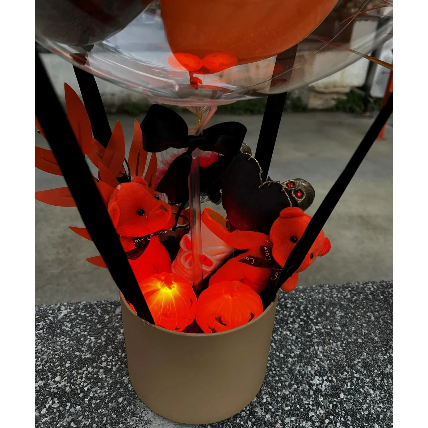 Kişiselleştirilebilir Halloween Turuncu Siyah Cadılar Bayramı Balon Kutusu 