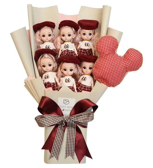 Kırmızı Şapkalı Bebekler Micky Yastıklı Ayıcık Buketi