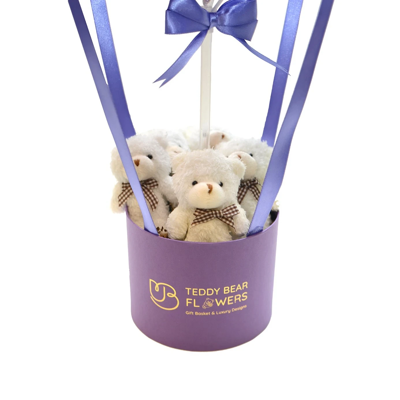 Peluş Ayıcıklı Mor Balon Kutusu