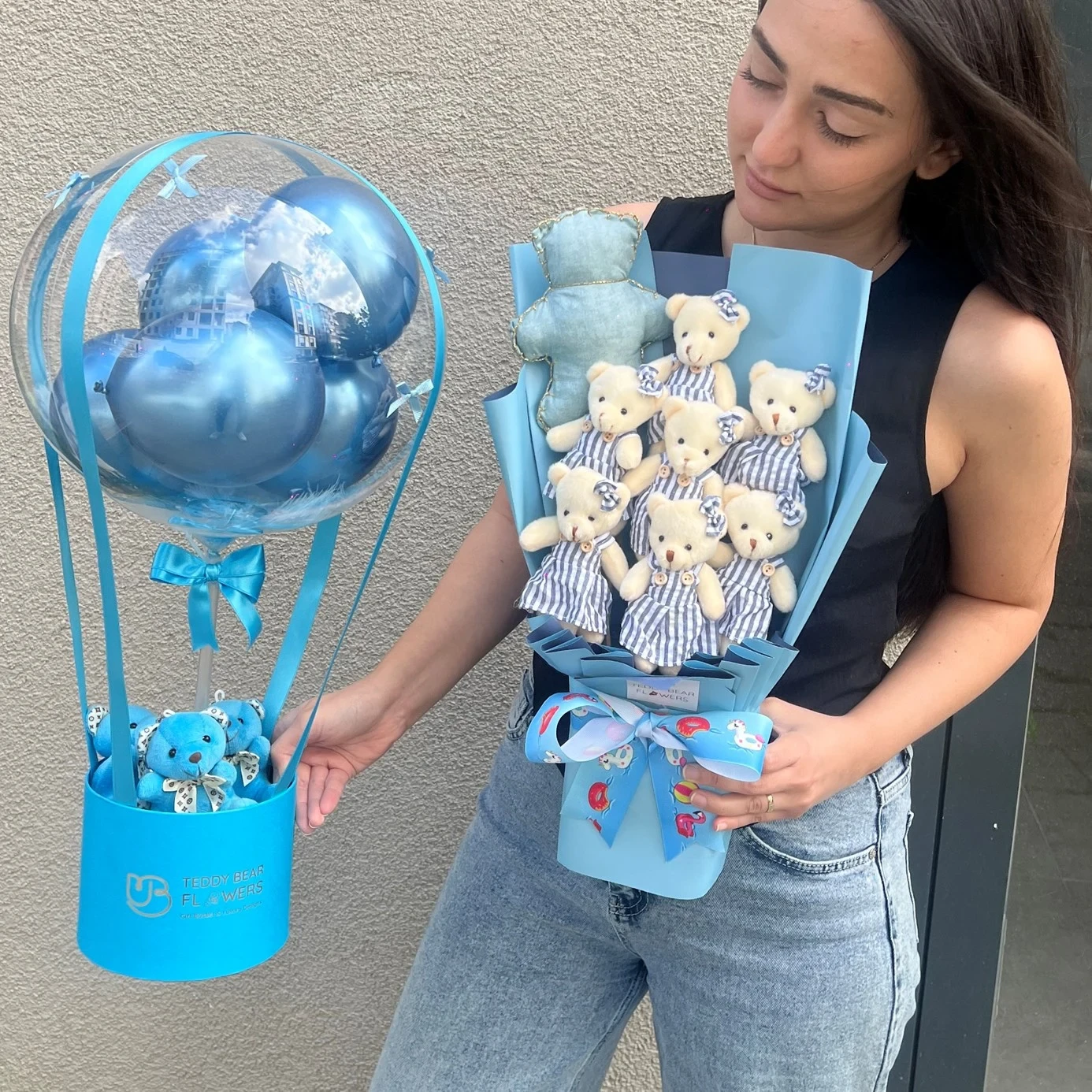 Yenidoğan Ayıcıklı Bebek Hediyesi Balon Kutusu