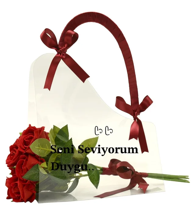 Kişiselleştirilebilir Çantada Solmayan Kırmızı Güller