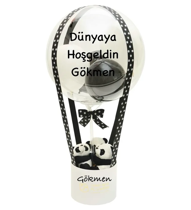 Panda Yenidoğan Bebek Hediyesi Balon Kutusu