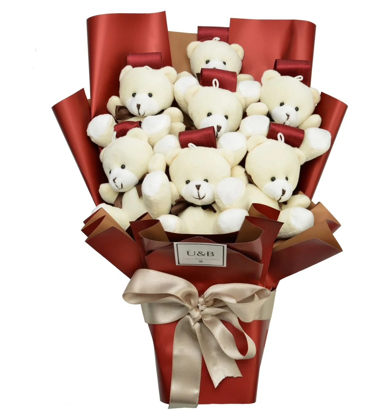 White Love Story Teddy Bear Flowers