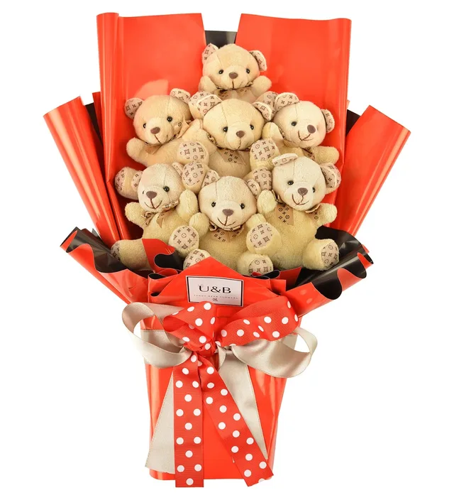 Cute Red Teddy Bear Flowers