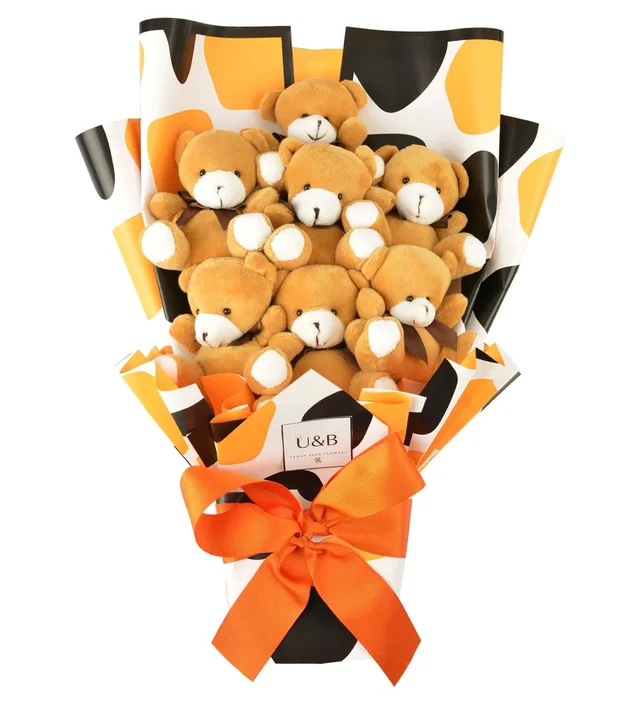 Orange Dalmatian Teddy Bear Flowers
