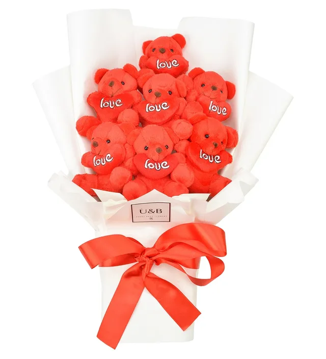 Love Bomb Teddy Bear Flowers