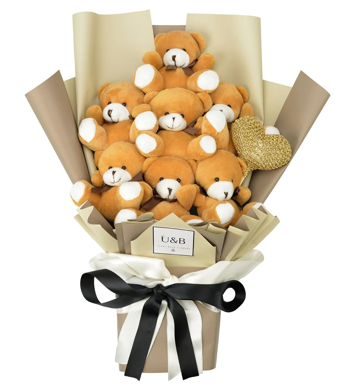 Cute Gray Teddy Bear Flowers