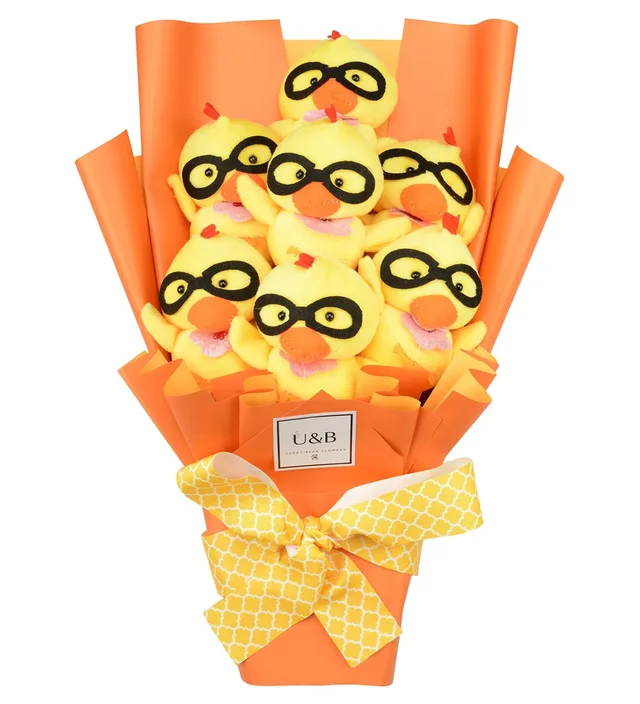 Chick Figure Teddy Bear Flowers
