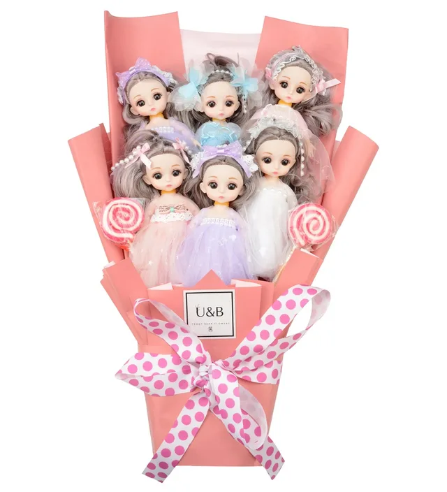 Premium Cute Dolls Teddy Bear Flowers