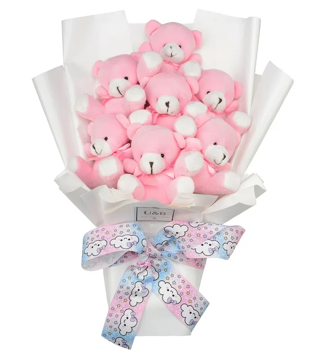 Baby Pink Teddy Bear Flowers