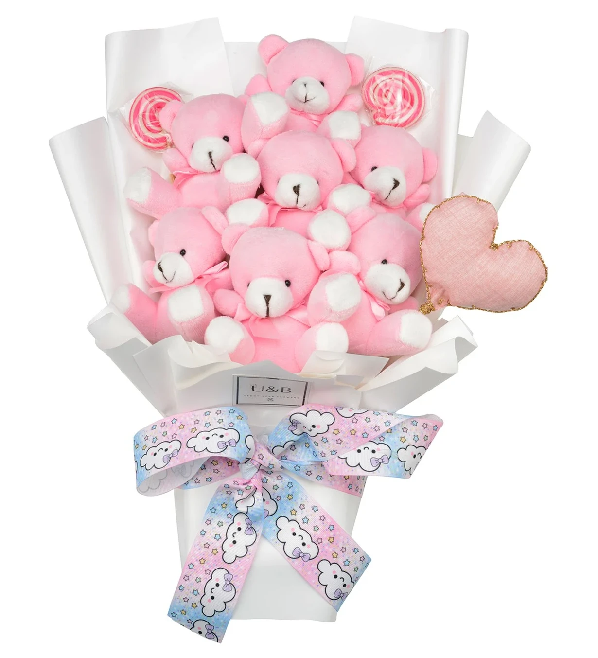 Baby Pink Teddy Bear Flowers