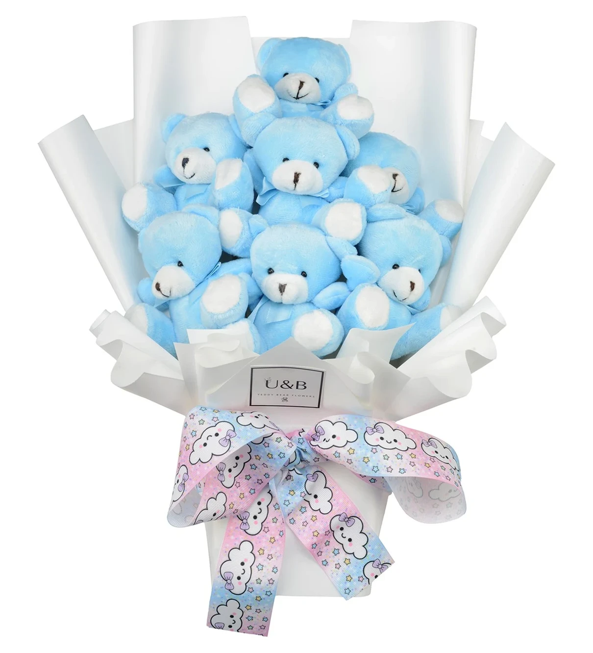 Baby Blue Teddy Bear Flowers