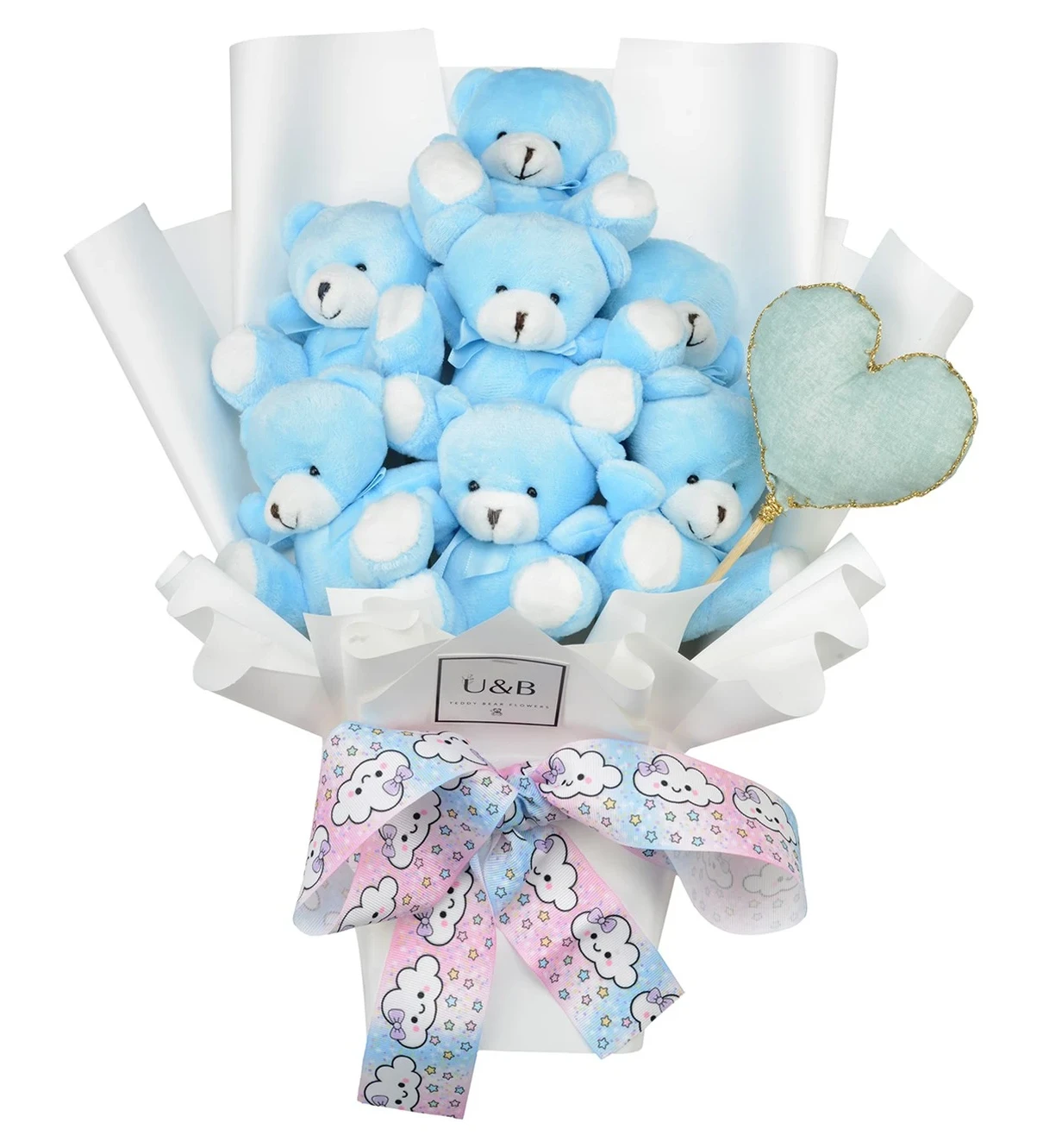 Baby Blue Teddy Bear Flowers