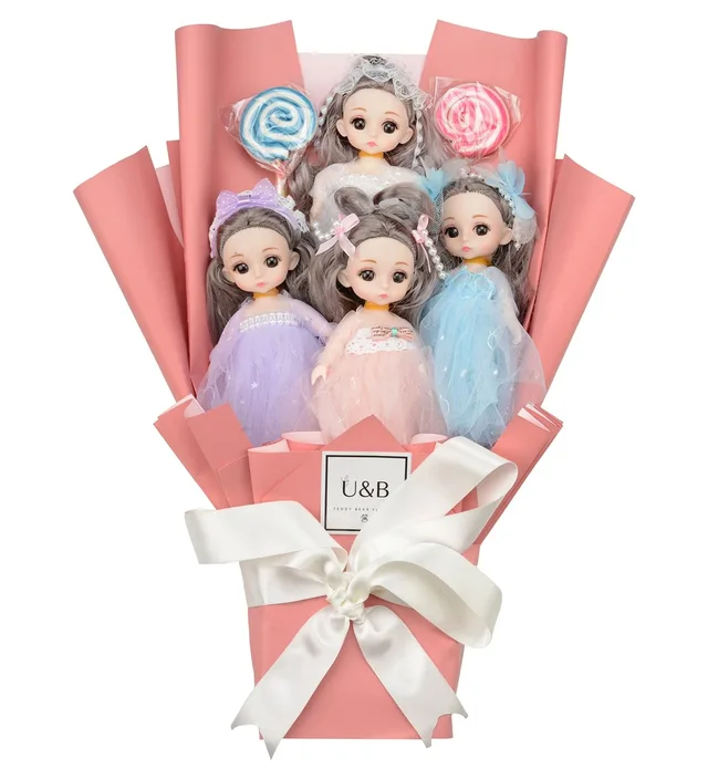 Cute Dolls Teddy Bear Flowers