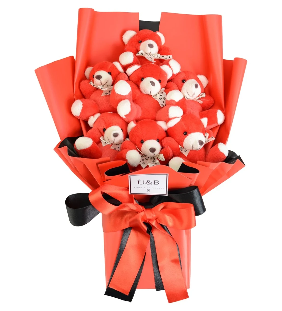 Warm Red Teddy Bear Flowers
