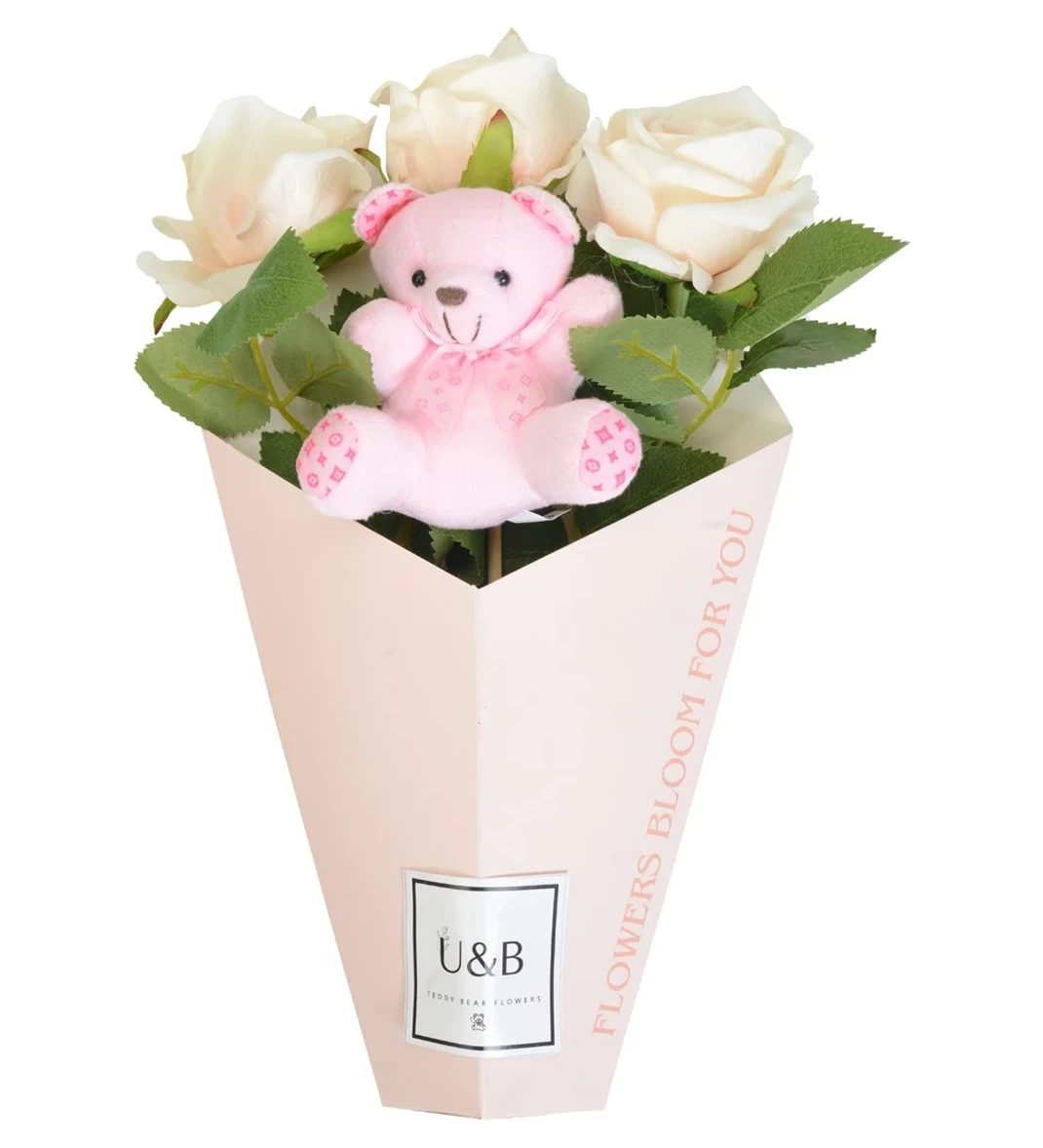 Pink Cone Teddy Bear Flowers