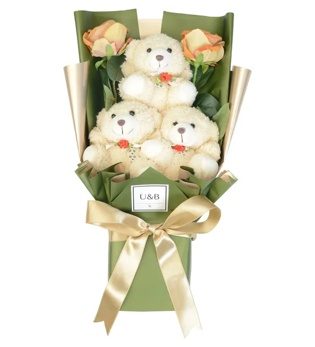 Green Floyd Teddy Bear Flowers