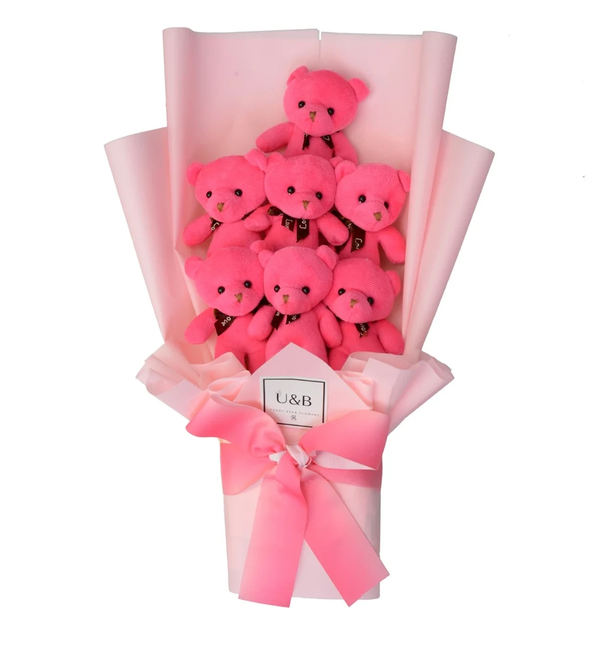 Pinky Pelush Teddy Bear Flowers