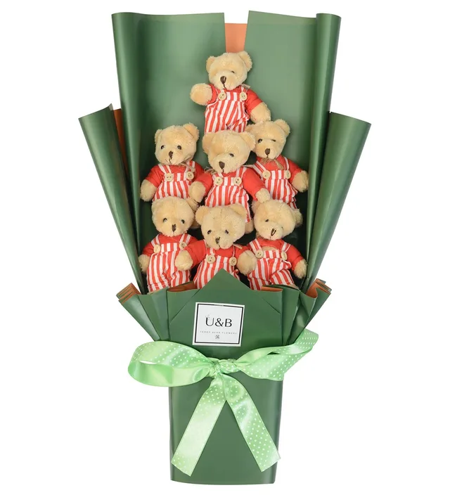 Red Boys Teddy Bear Flowers