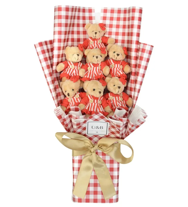Red Girls Teddy Bear Flowers