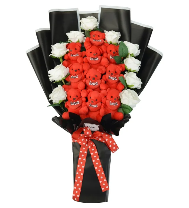 Premium Luxury Love Teddy Bear Flowers