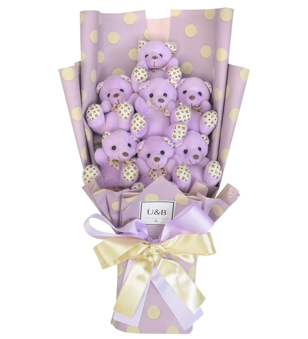 Milk Lilac Teddy Bear Flowers