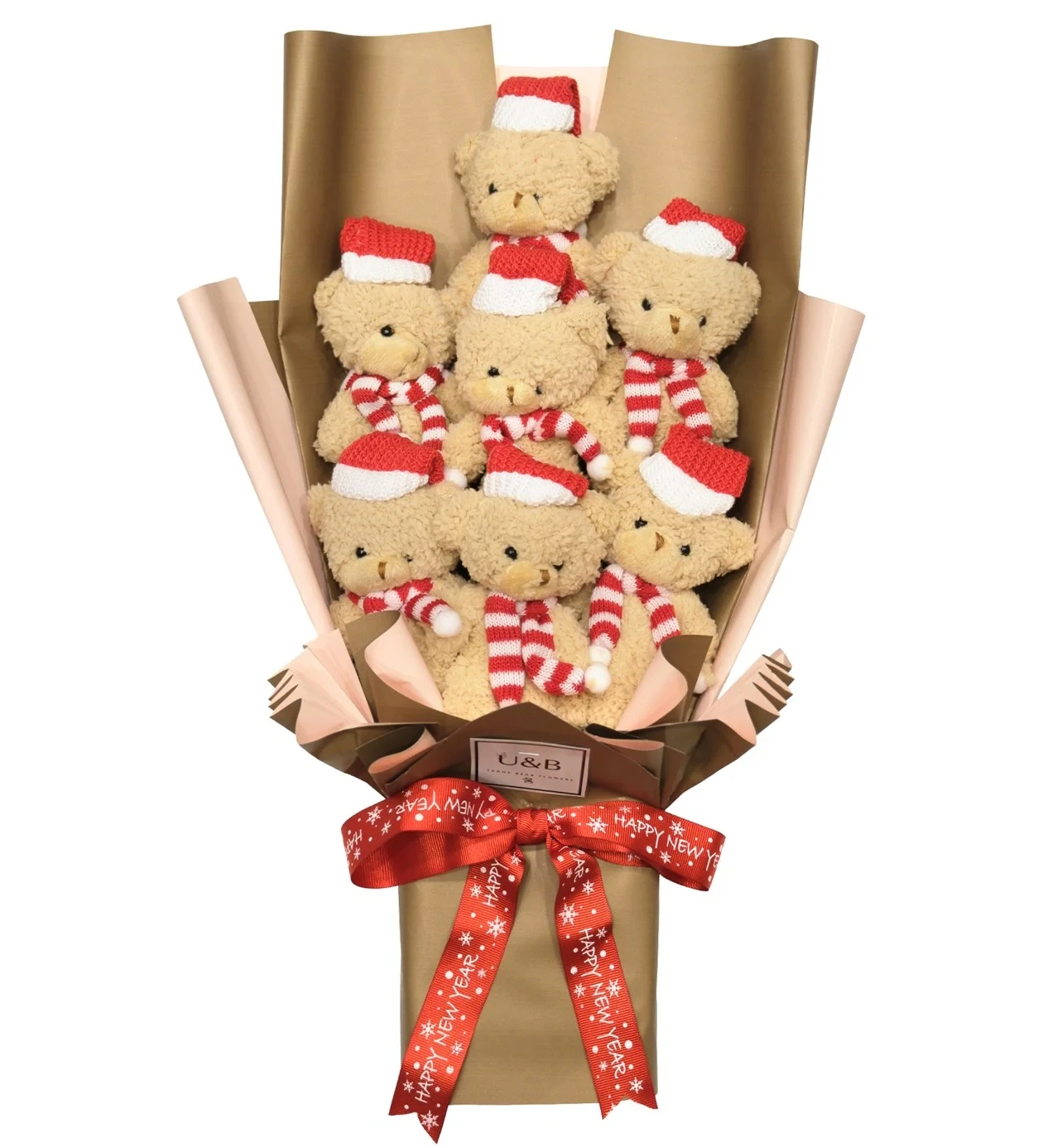 Christmas Love Teddy Bear Flowers