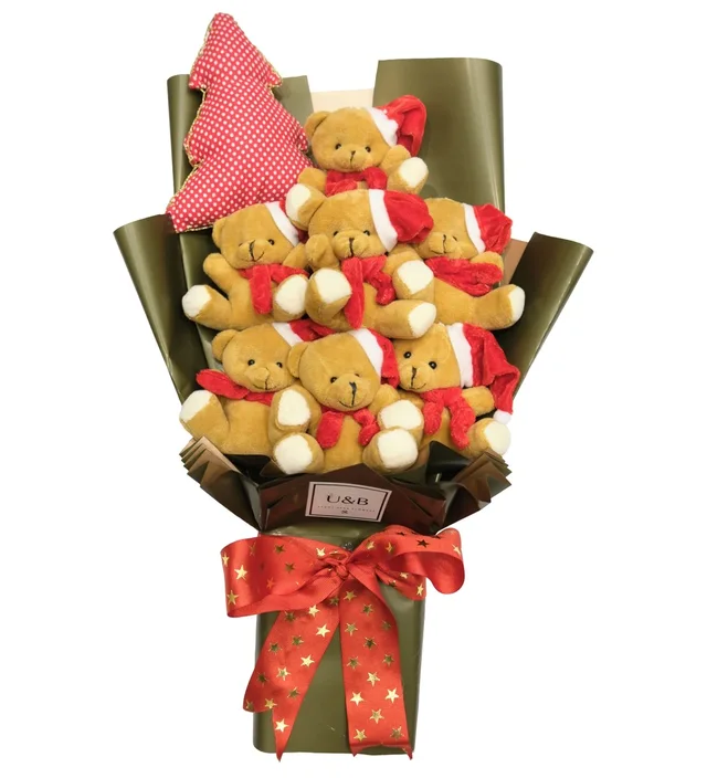 Christmas Star Teddy Bear Flowers
