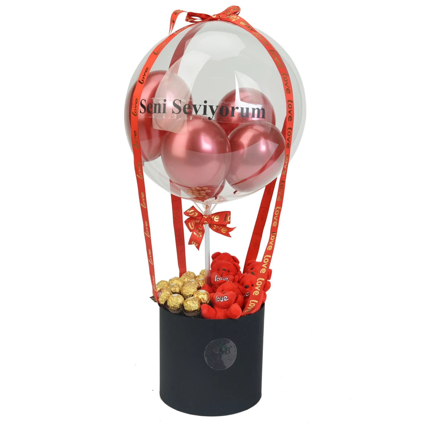 Love You & Chocolate Ballon Box