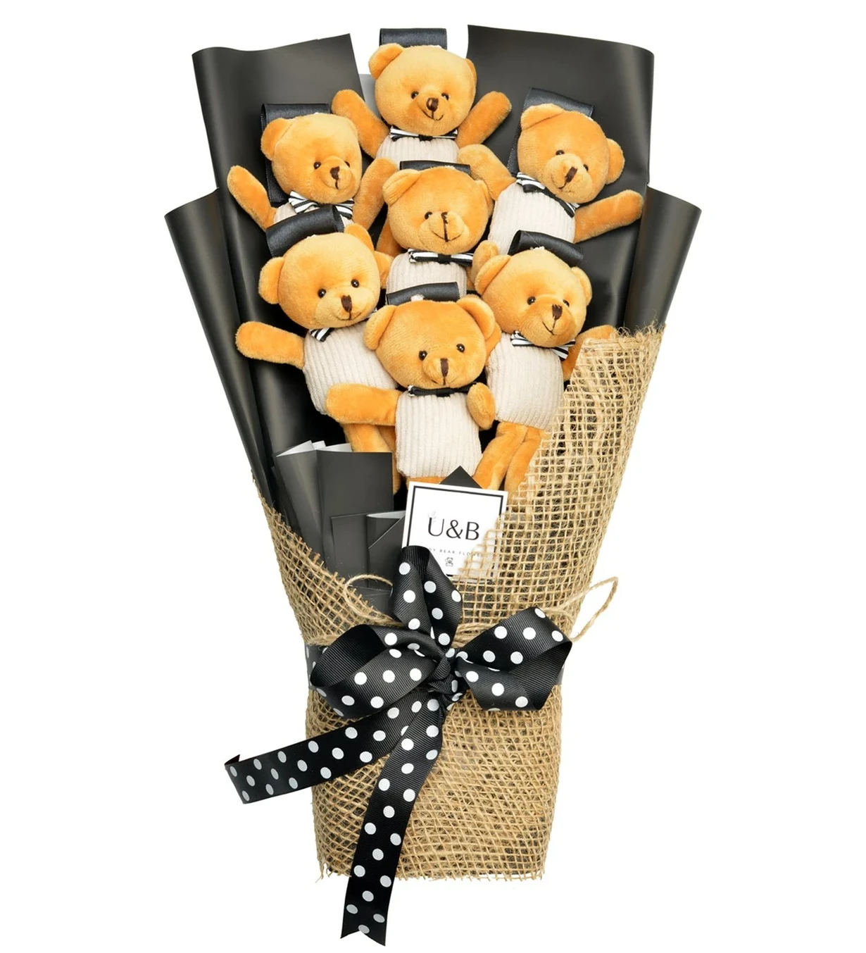 Luxury Black Teddy Bear Flowers