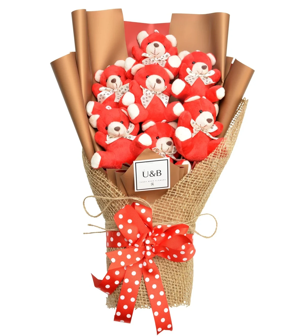 Luxury Red Teddy Bear Flowers