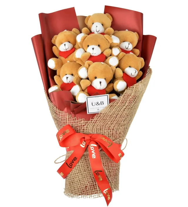 Red Love Teddy Bear Flowers