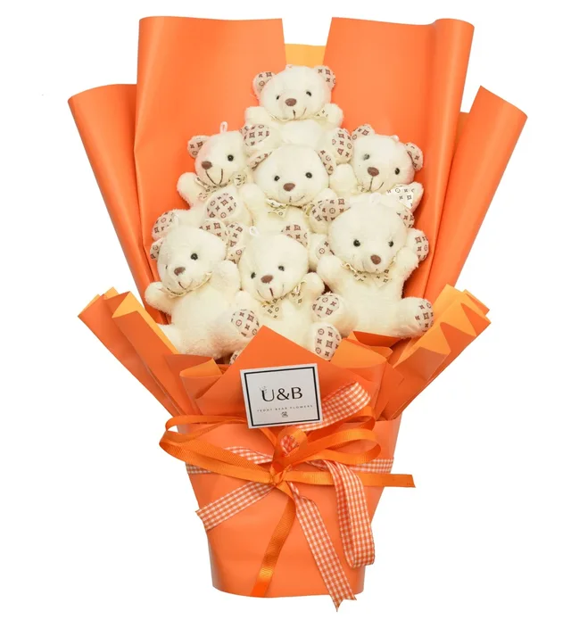 Orange Cheerful Teddy Bear Flowers