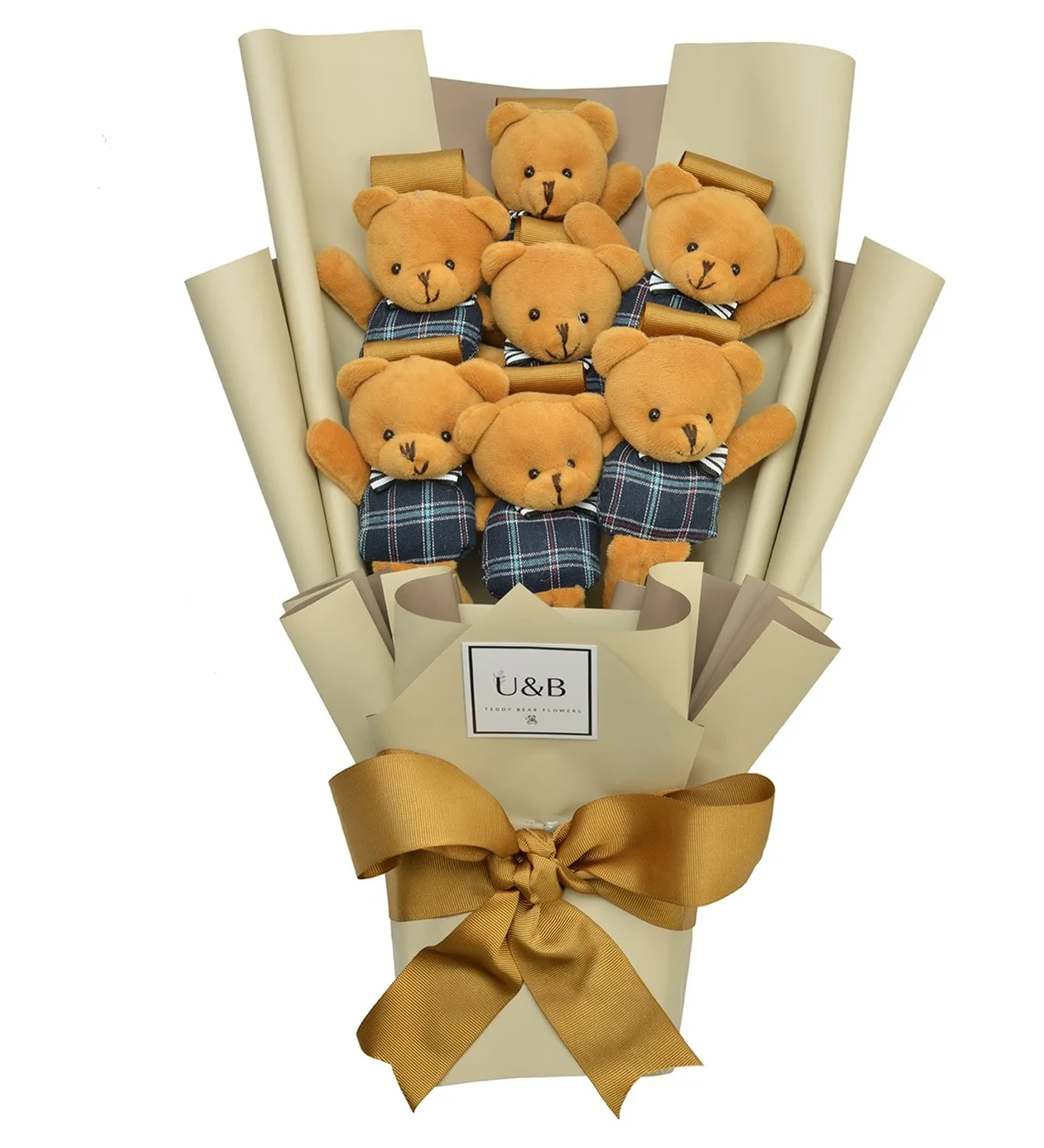 Gold Plush Teddy Bear Flowers
