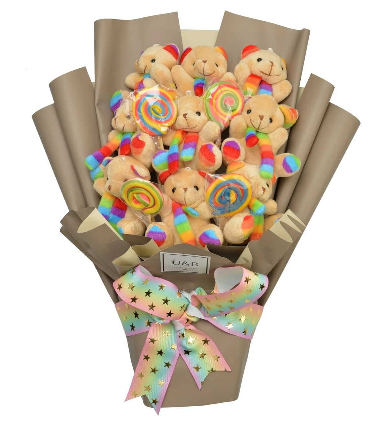 Premium Colorful Dreams Teddy Bear Flowers