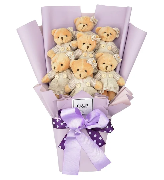 Lilac Cute Teddy Bear Flowers