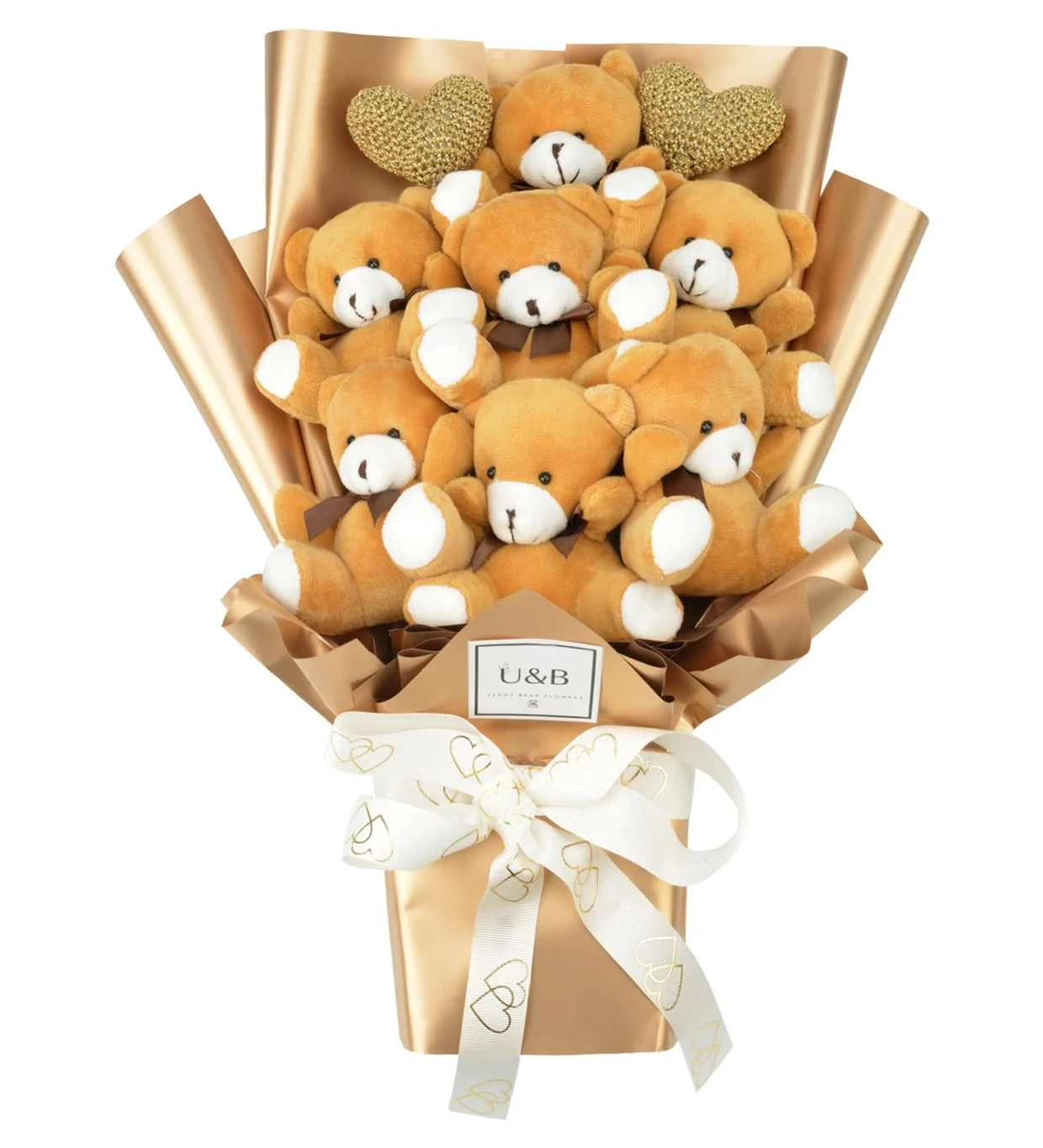 Luxury Gold Teddy Bear Flowers