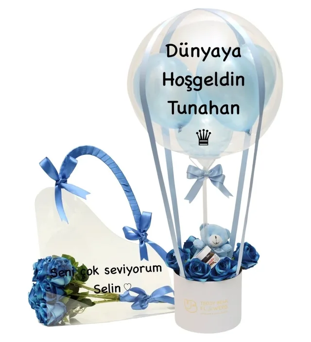 Balon Kutusu Seti – Yenidoğan Erkek: Ayıcıklı | Hızlı Teslim